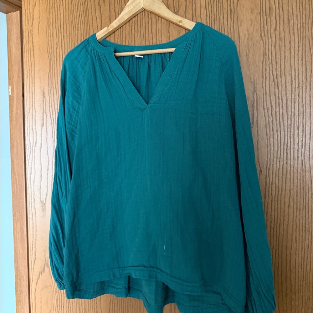 Old Navy Teal V-Neck Blouse